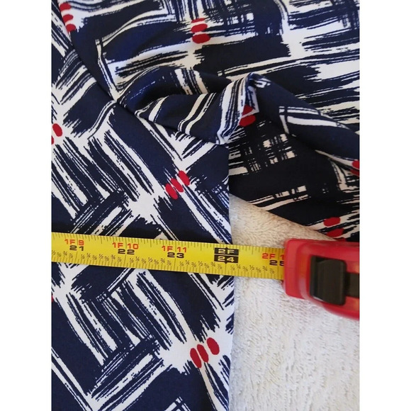 Always Indigo Womens Blouse 2X Colorful Mutiprint 3/4 Bell Sleeve With Keyhol - Picture 12 of 16